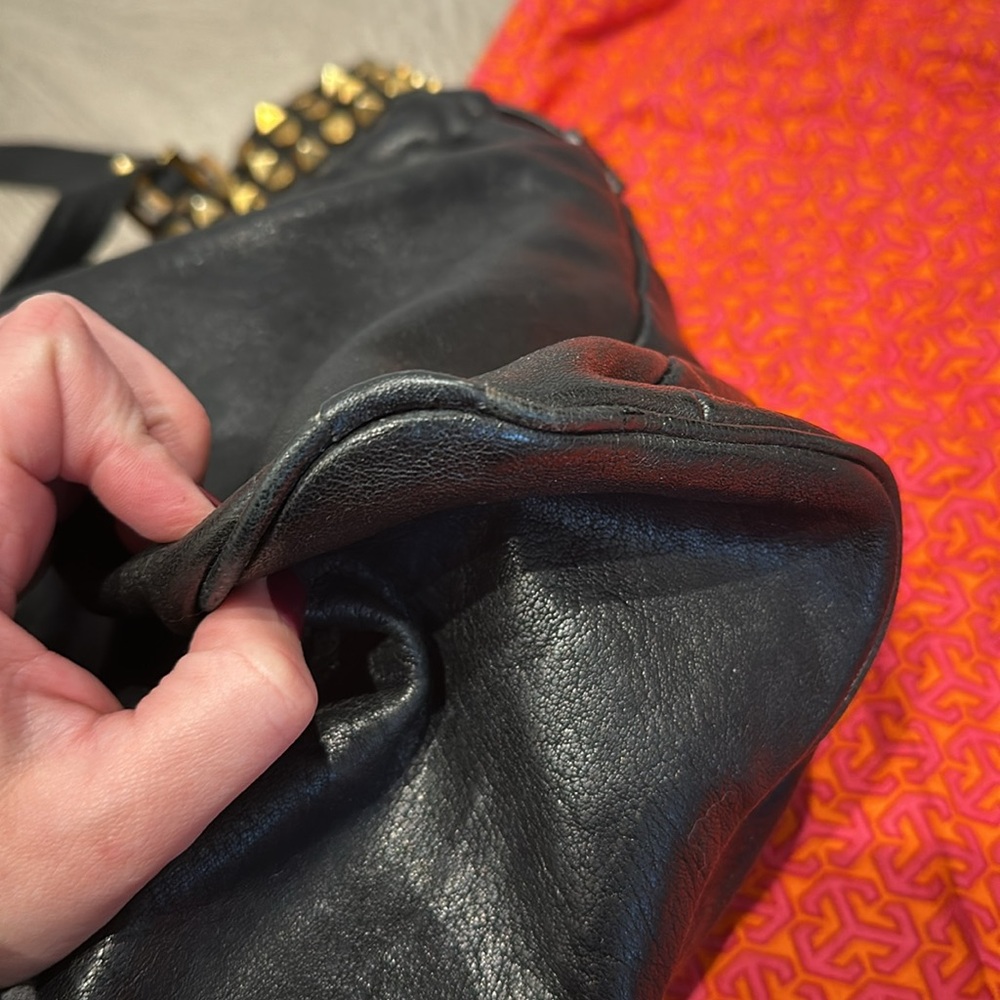 Tory Burch Black Leather Studded Tote Bag - Picture 6 of 7
